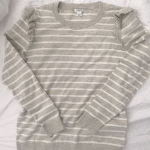 J Crew beige and white stripe sweater size S